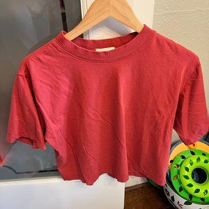 RicherPoorer Women's Relaxed Crop Tee Reddish color size small